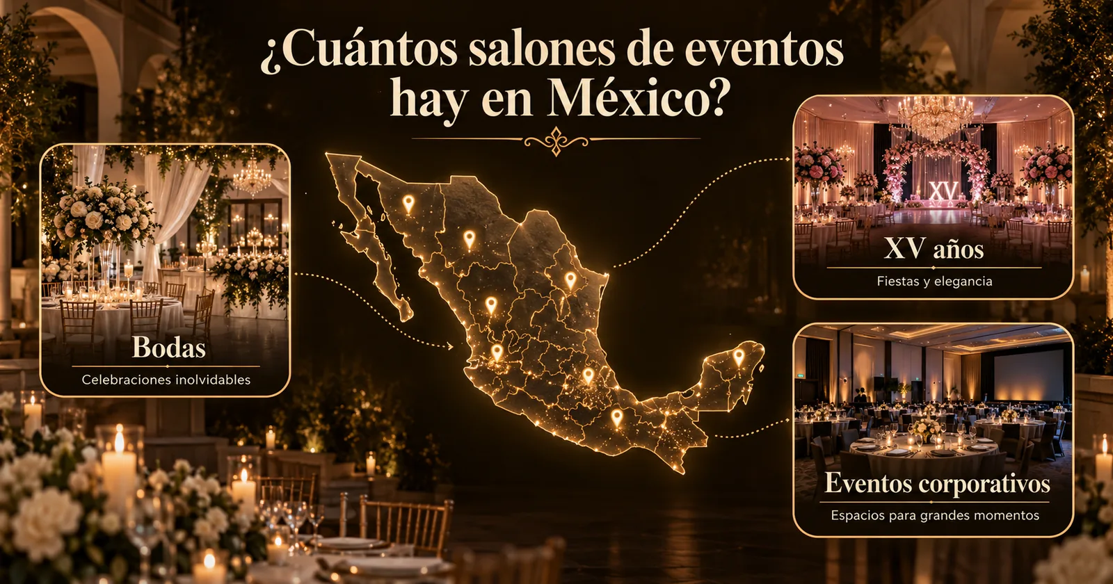 Mapa de México para el artículo Cuántos salones de eventos hay en México en 2026